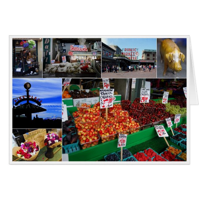 Mercado Pike Place, Seattle, Tarjeta (Anverso (Horizontal))