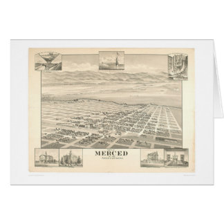 Merced, mapa panorámico 1888 (1062A) del CA