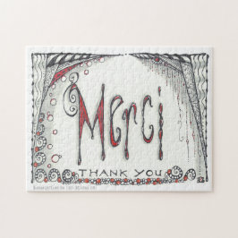 "Merci - gracias" el rompecabezas 8x10 o 11x14