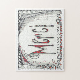 "Merci - gracias" el rompecabezas 8x10 o 11x14