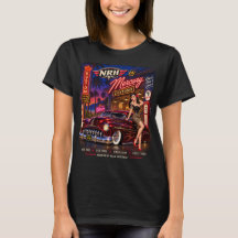 Mercury Customs Pin-Up Vintage Hot Rod Camiseta pa