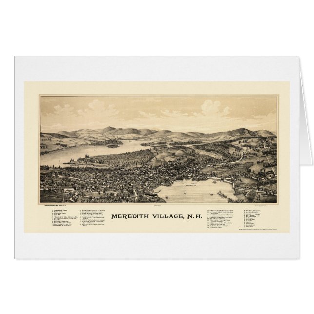 Meredith, mapa panorámico del NH - 1889 (Anverso (Horizontal))