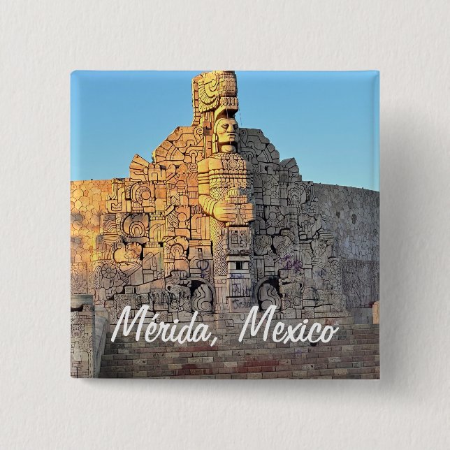 Mérida, México - botón cuadrado (Anverso)