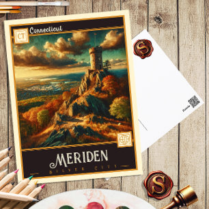 Meriden, Connecticut   Tarjeta Postal Antigua