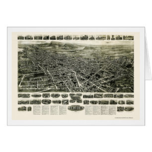 Meriden, mapa panorámico del CT - 1918