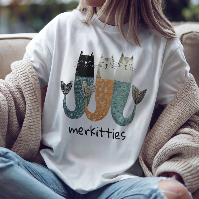 Merkitties Cute la camiseta de la sirena del gato (Subido por el creador)