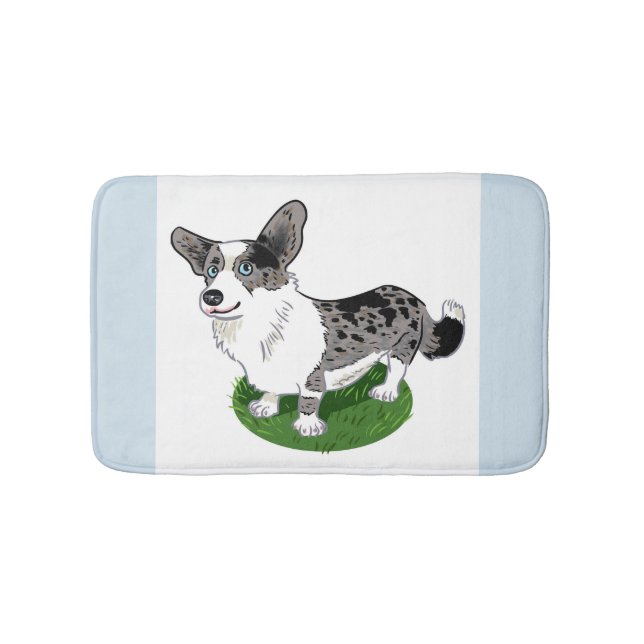 Merle azul Corgi Cardigan - alfombra de baño / Mas (Anverso)