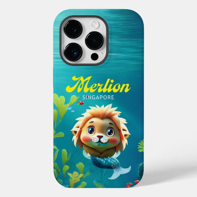 Merlion de Singapur para Funda de iPhone 14 Pro (Reverso )