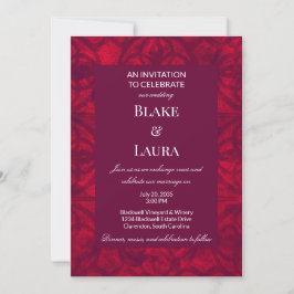 Merlot Blush Vino de Invierno Batik Invitación de