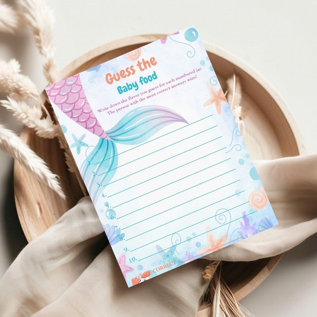 Mermaid Adivinan La Tarjeta De Juego De Baby Showe (Subido por el creador)