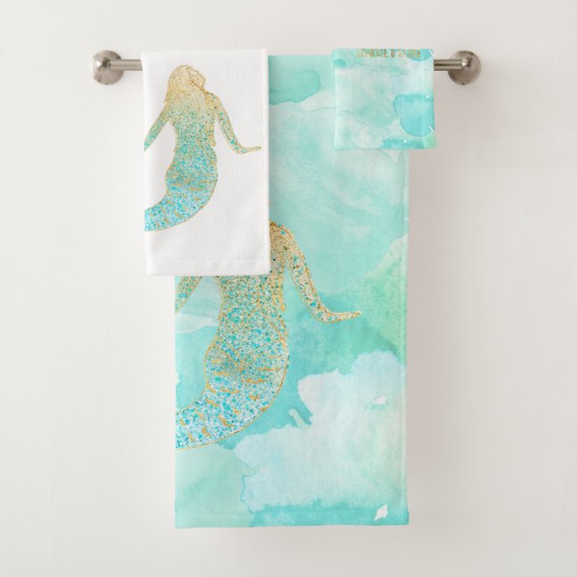 Mermaid Aqua Gold Sparkle (In situ)