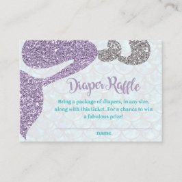 Mermaid Baby Shower Diaper Raffle tarjetas de inse