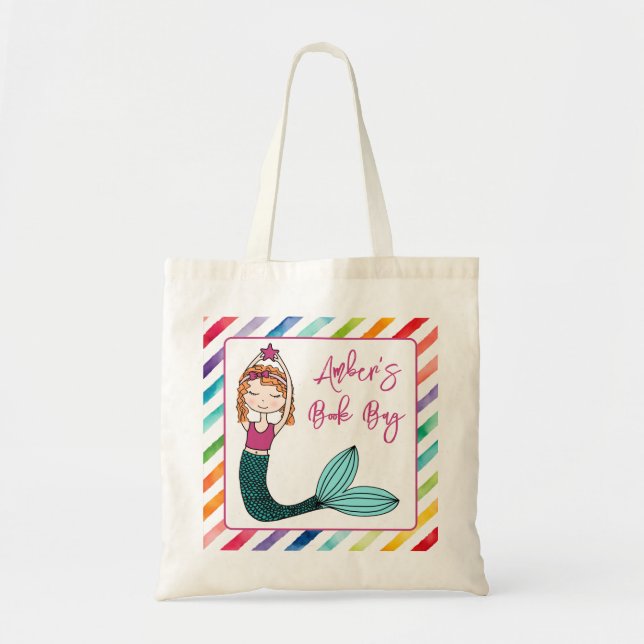 Mermaid, bolso de libro escolar de chicas personal (Frente)