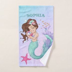 Mermaid Cute Azul Oscuro Pelo Starfish Personal