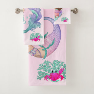 Mermaid Cute Pink Starfish Oscuro Pelo Personal