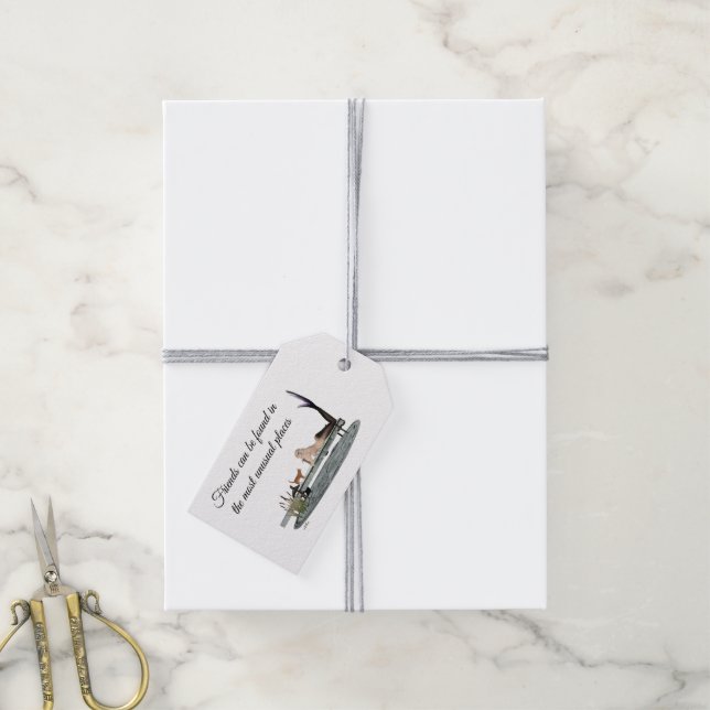 Mermaid En La Etiqueta De Regalo De Dock De Barco (Con cuerda)