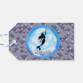 Mermaid Fiesta Grey Gracias Etiqueta De Regalo