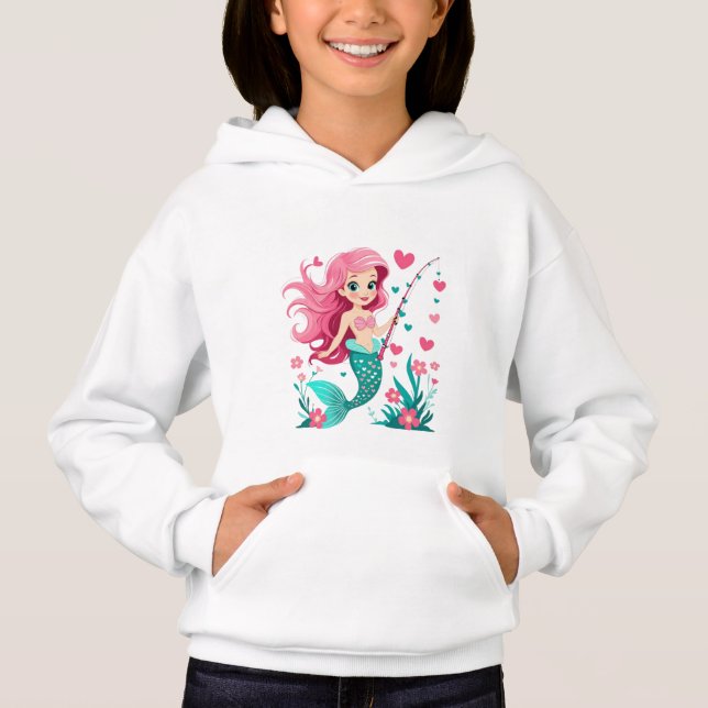 Mermaid Fishing Fun – Kids’ Hoodie (Anverso)