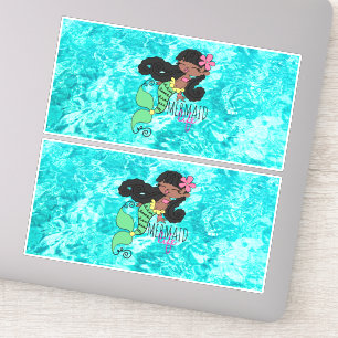 Mermaid Life x 2 Pegatinas de vinilo Personalizado