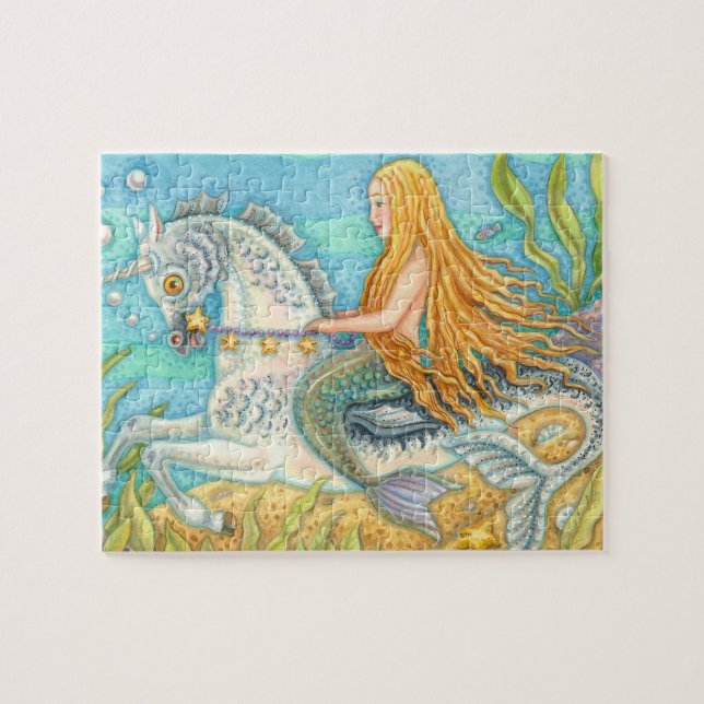 MERMAID & MERHORSE UNICORN, FANTASY PUZZLE Jigsaw (Horizontal)