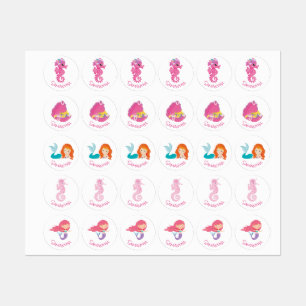 Mermaid pegatina Labels