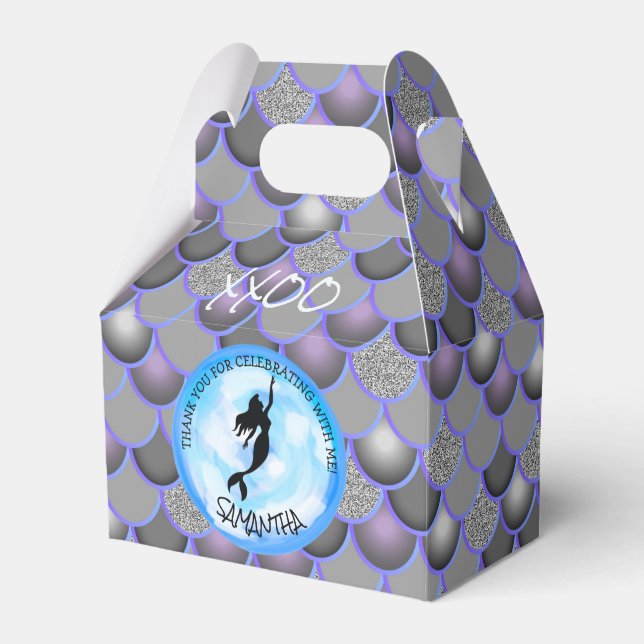 Mermaid Sea Black Gray Scales Gracias Caja De Favo (Front Side)
