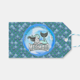 Mermaid Sea Green Gracias Etiqueta De Regalo