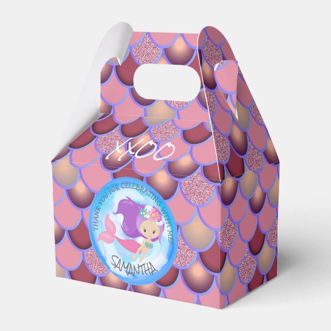 Mermaid Sea Purple Pink Scales Gracias Caja De Fav (Front Side)