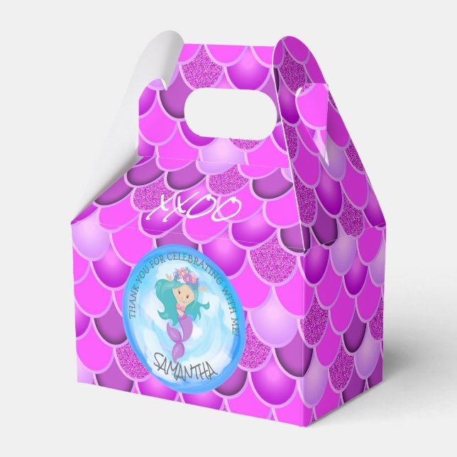 Mermaid Sea Purple Pink Scales Gracias Caja De Fav (Front Side)