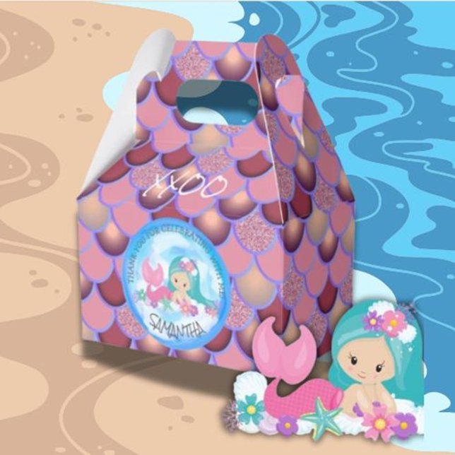 Mermaid Sea Purple Pink Scales Gracias Caja De Fav (Welcome to Your Magical Under-the-Sea Birthday Bash!)