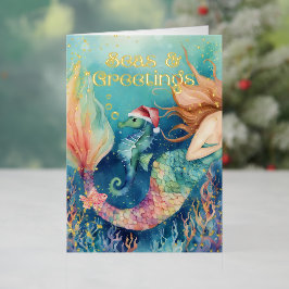 Mermaid Seahorse Santa Sea Nautical Navidades