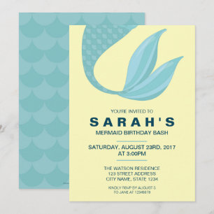 Mermaid Tail   Invitación al cumpleaños de la sire