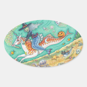 MERMAID WITCH, PEGATINAS DE HALLOWEEN MERHORSE FAN