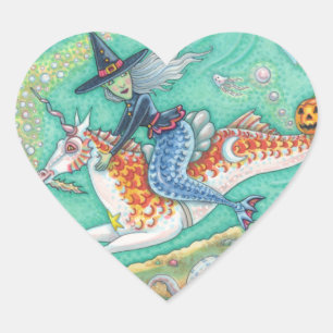 MERMAID WITCH, PEGATINAS DE HALLOWEEN MERHORSE FAN