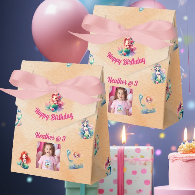 Mermaids Caja de Favor de Cumpleaños para Fiesta d (Subido por el creador)