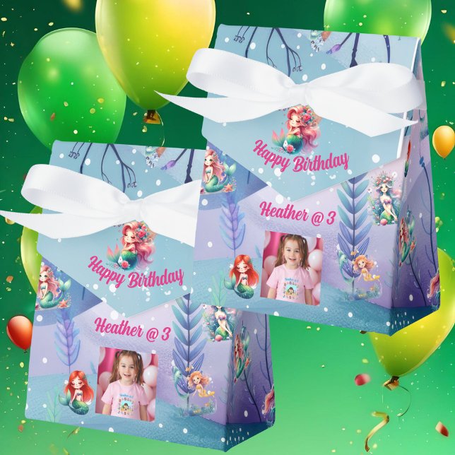Mermaids Caja de Favor de Cumpleaños para Fiesta d (Subido por el creador)