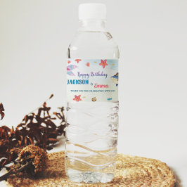 Mermaids Y Pirates Etiqueta De Botella De Agua De