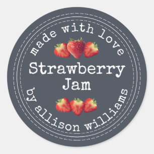 Mermelada Casera De Fresa Rústica Clásica Etiqueta
