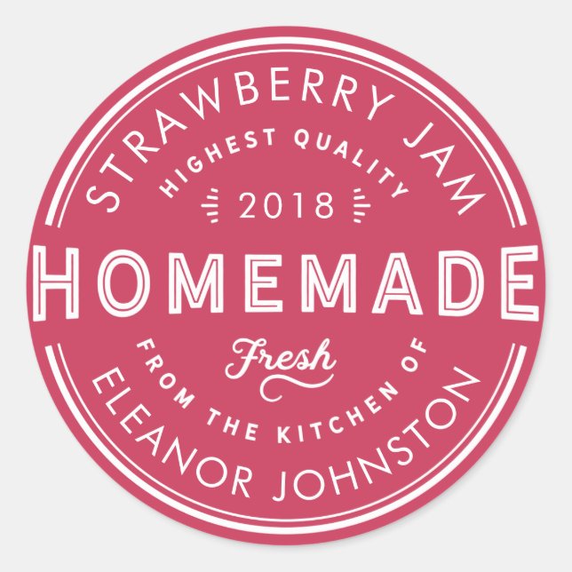 Mermelada casera / Sello de gelatina fresca de la  (Anverso)