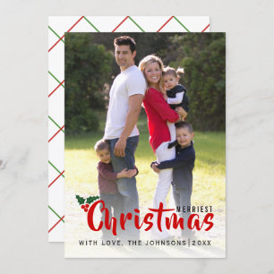 Merriest Navidades holly berry simple tarjeta de f