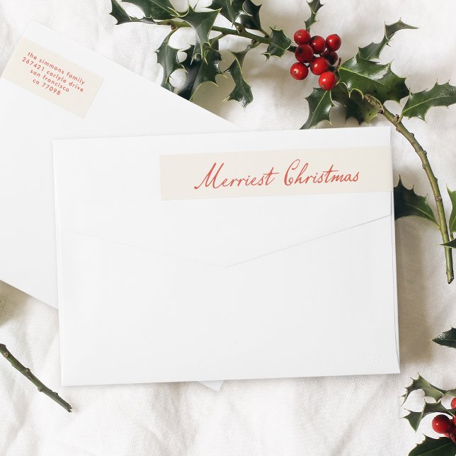 Merriest Navidades Red Holiday Return Address (Subido por el creador)