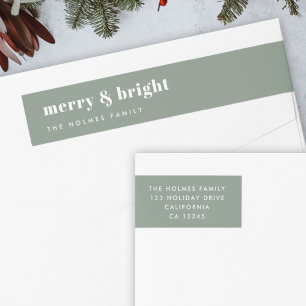 Merry and Bright   Modern Minimal Christmas Green