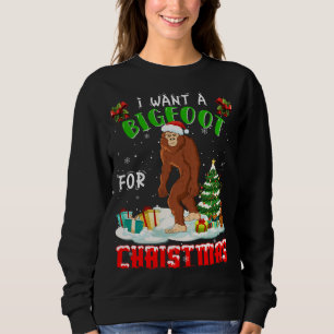 Merry Bigfoot Navidades Pajama Ugly Sweater Santa