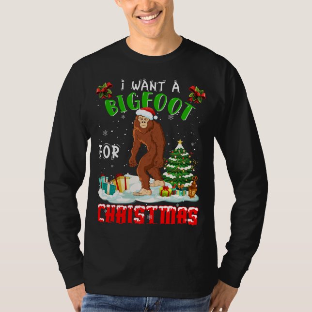Merry Bigfoot Navidades Pajama Ugly Sweater Santa (Anverso)