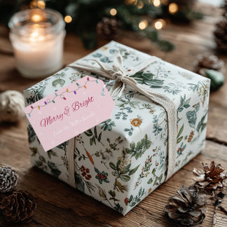 Merry & Bright | Etiqueta de regalo navideña elega