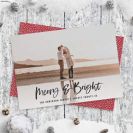 Merry & Bright moderno, foto de Navidad minimalist