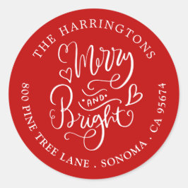 Merry Bright Navidades Nombre Retorno Etiquetas de