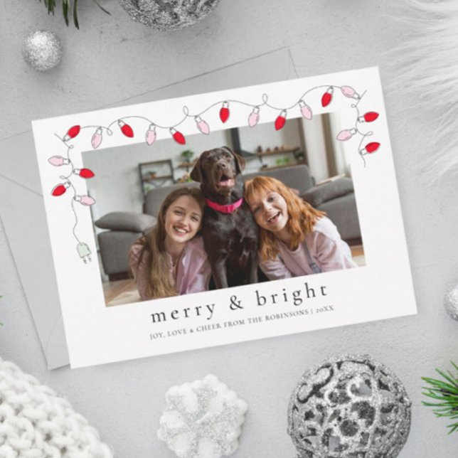 Merry & Bright | Tarjeta de vacaciones fotográfica (Subido por el creador)