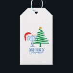 Merry Chrismukkah Menorah y etiqueta de regalo de<br><div class="desc">Diseño de Merry Chrismukkah</div>