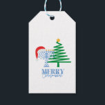 Merry Chrismukkah Menorah y etiqueta de regalo de<br><div class="desc">Diseño de Merry Chrismukkah</div>